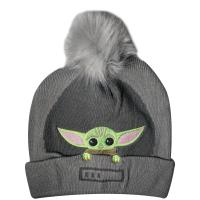 Star Wars The Mandalorian Beanie - Unisex Winter Hat - Grogu Bobble Hat